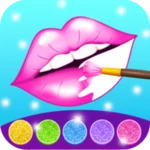 glitter lips with makeup android application logo